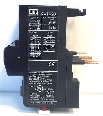WEG RW17-2D3-U023 15-23 A Bi-Metallic Electric Thermal Overload Relay