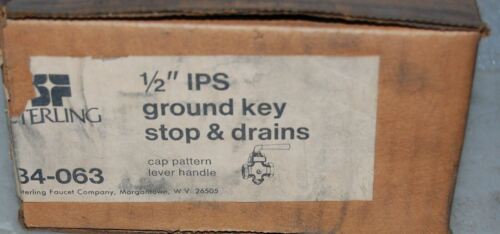 Sterling Faucet Co 84-063 1/2 Inch Ips Ground Key Stop and Drains LOT OF 7
