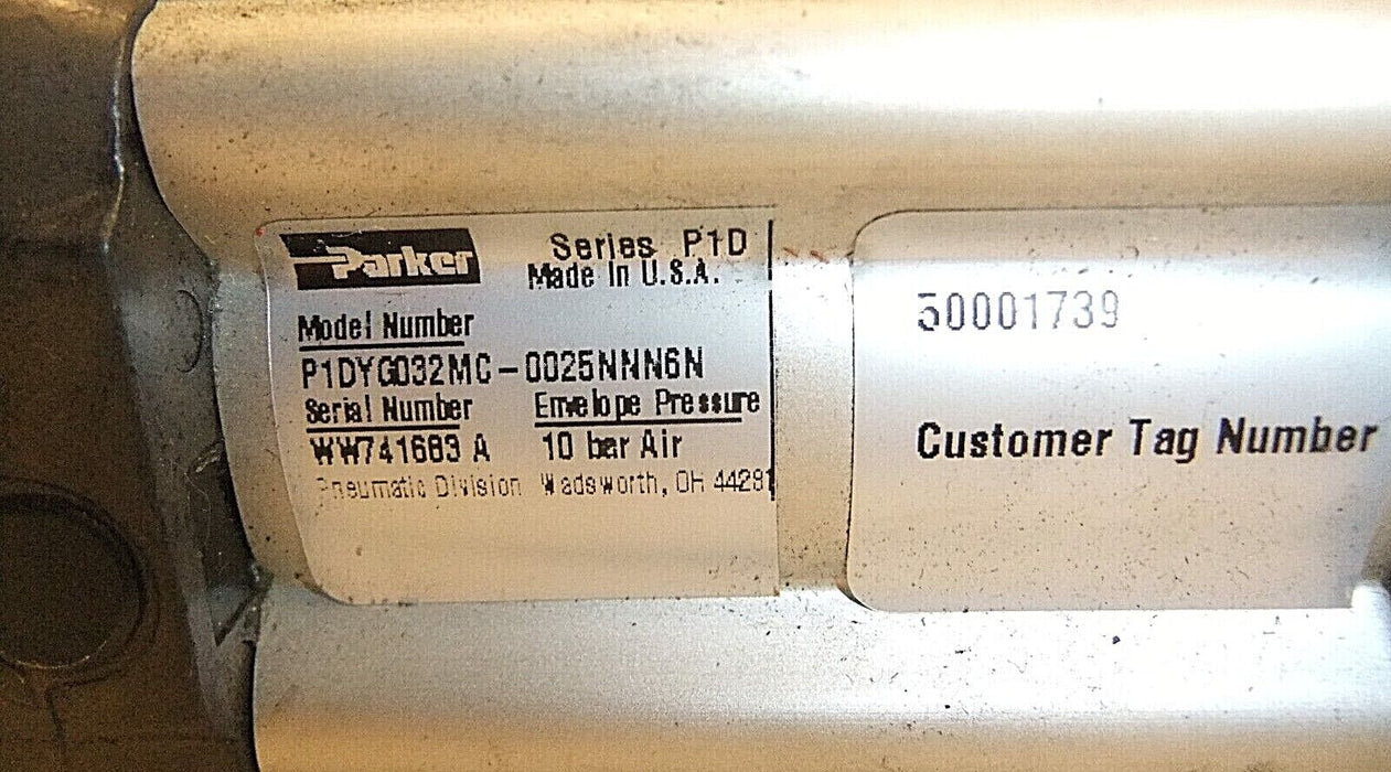 Parker Schrader Bellows Cylinder P1DYG032MC-0025NNN6N