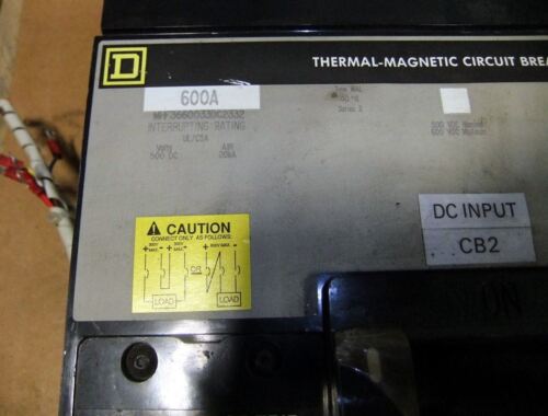 Square D 600A Circuit Breaker MHF3660033DC2332