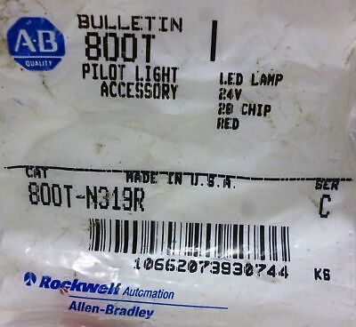 Allen-Bradley 800T-N319R Red LED Panel Indicator Lamp(New Style Series C