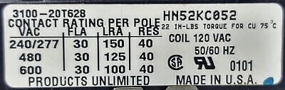 Factory Authorized Parts HN 52KC 052 / HN52KC052 2 Pole 120V 30A Contactor