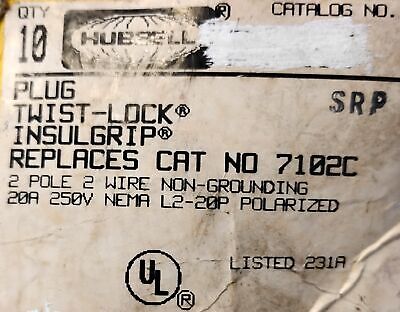 Hubbell HBL3765C 250 V DC / 600 V AC 50 A 3 P 4-Wire Twist Lock Plug