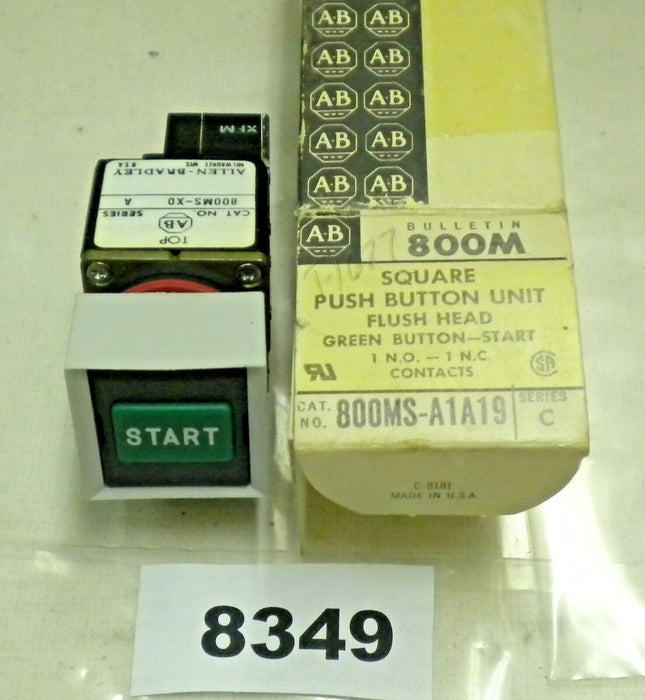 Allen-Bradley Square Push Button 800MS-A1A19 Start