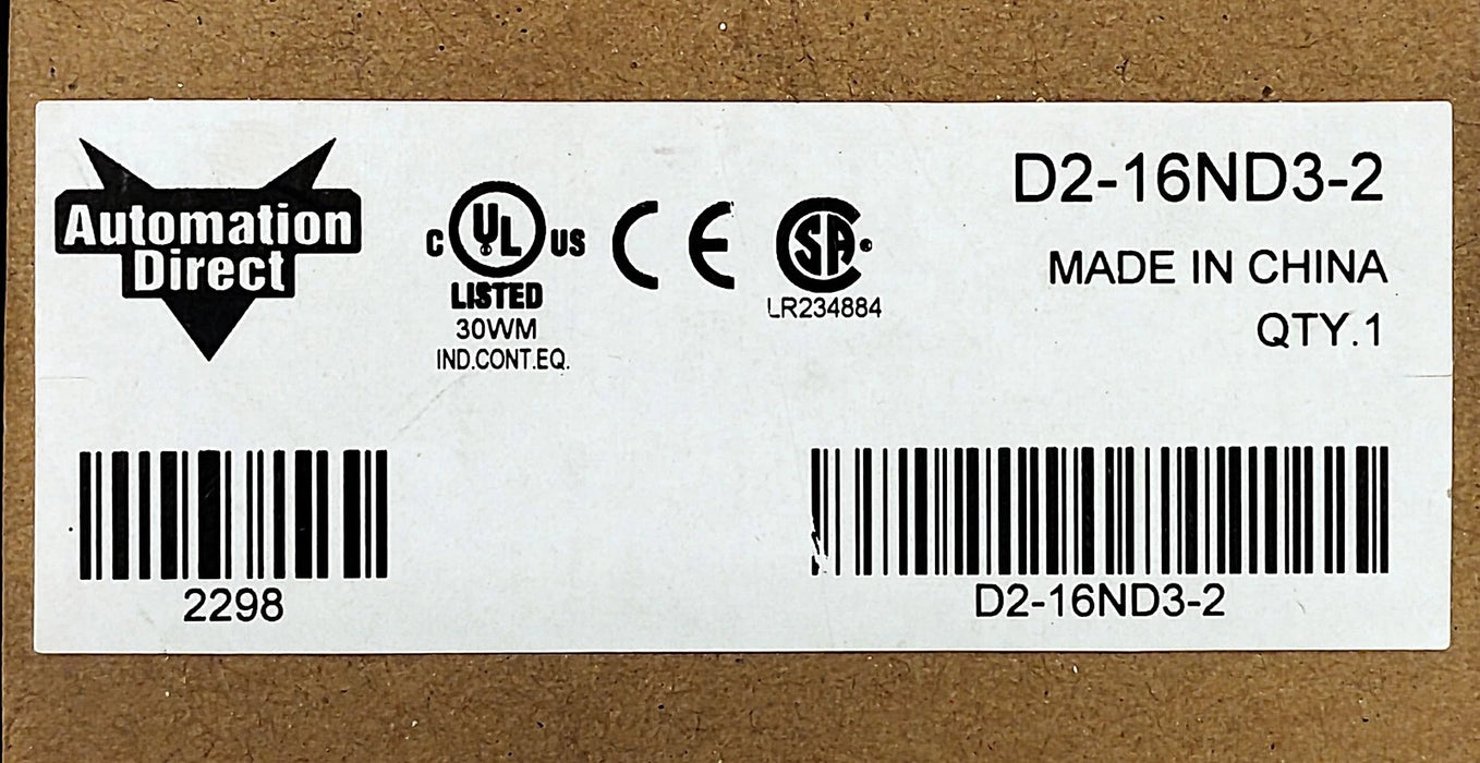 AutomationDirect D2-16ND3-2 DirectLOGIC DL205 24 V DC Discrete PLC Input Module