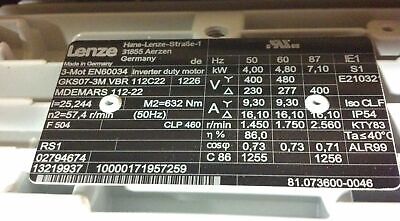 Lenze GKS07-3M VBR 112C22 230-400 / 230-480 V AC Motor & Gearbox