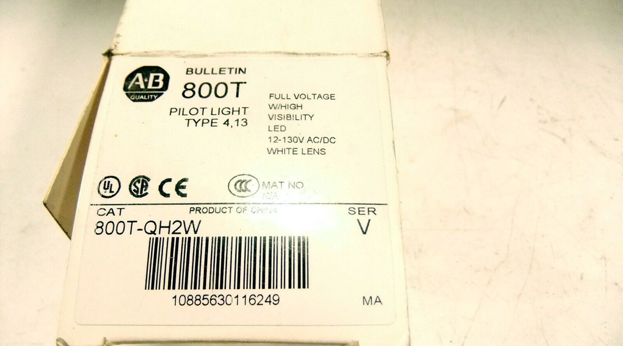 Allen-Bradley White Pilot Light 800T-QH2W