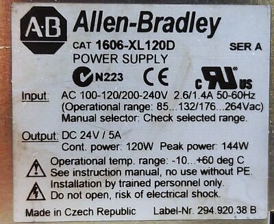 Allen-Bradley 1606-XL120D PLC Power Supply