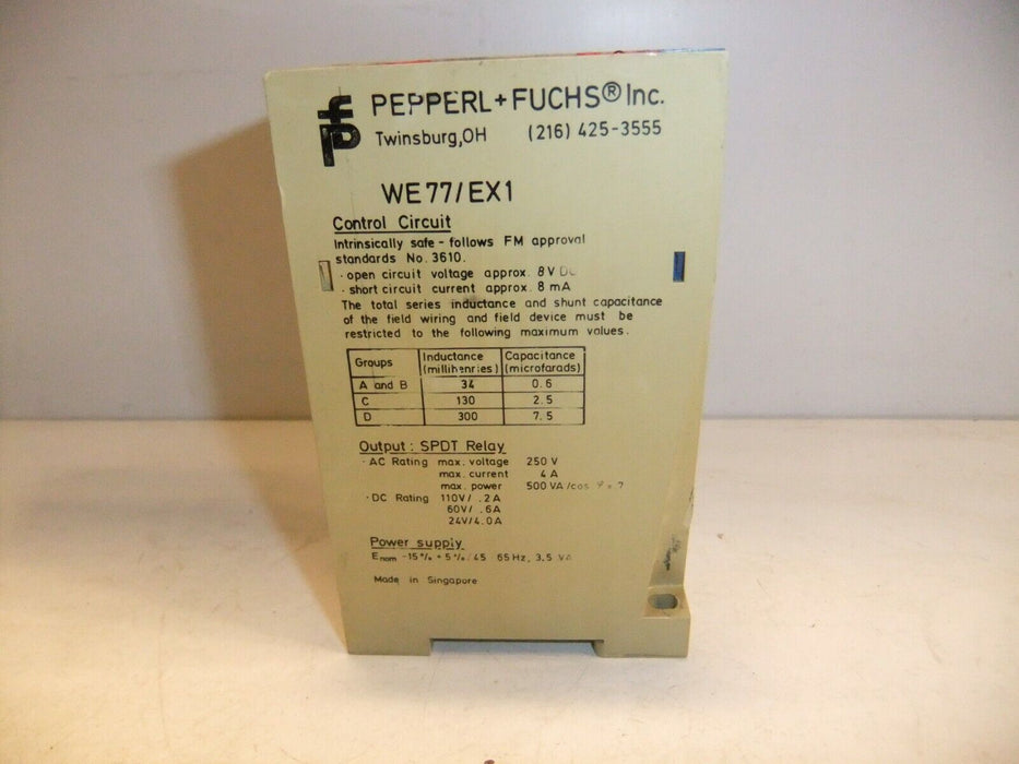Pepperl Amplifier WE77/EX-1 01666S