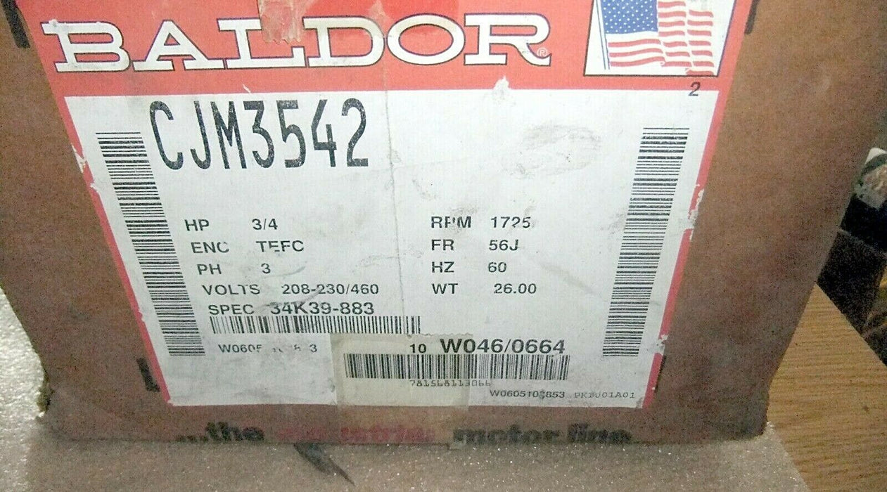 Baldor Motor 3/4 HP CJM3542