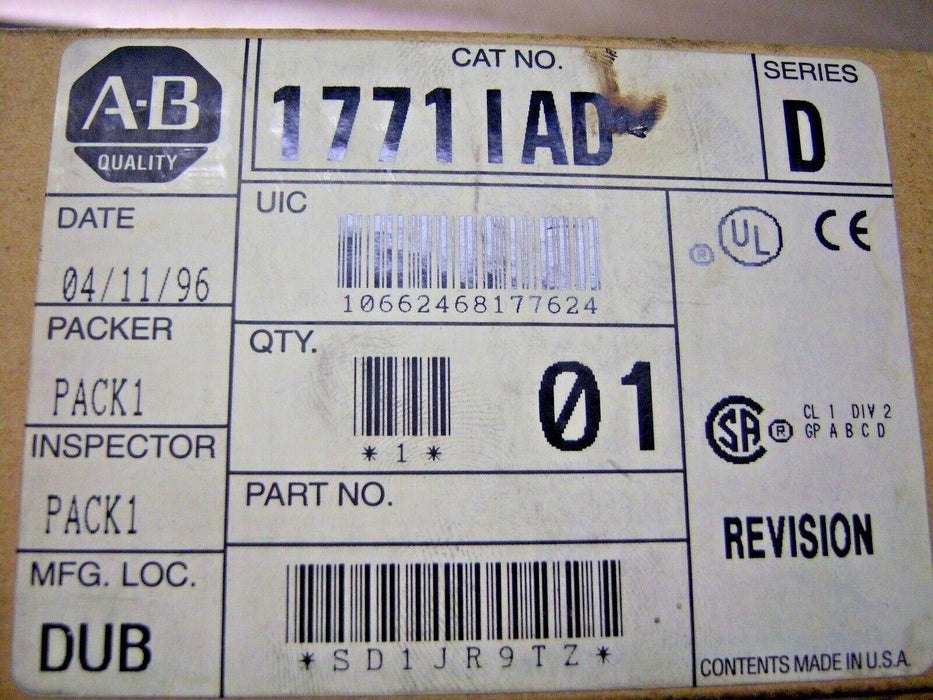 Allen-Bradley 1771-IAD Input