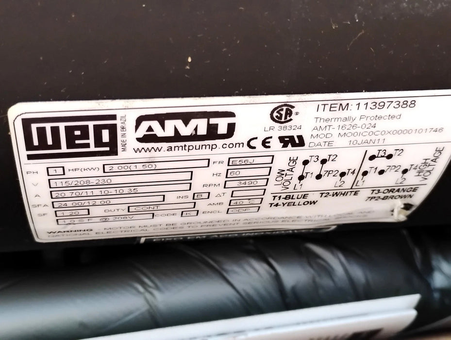 AMT 2828-95 115/208-230 V 2 HP 1-1/2" Self-Priming Centrifugal Pump