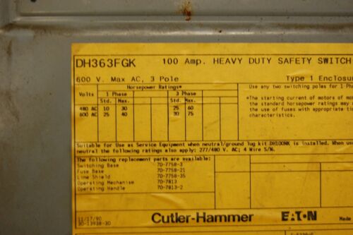 Eaton Fuse Safety DH363FGK