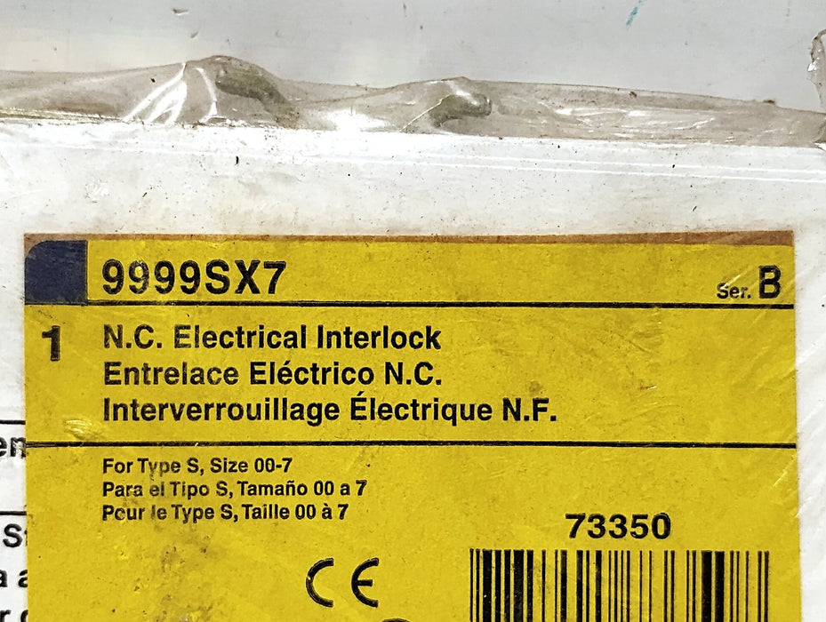 Square D 9999-SX-7 600 V AC Type S Size 00-7 1 NC Electrical Interlock