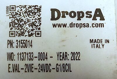 Drops A 3155014 24 V DC Shut-Off E.VAL 2 Solenoid Valve