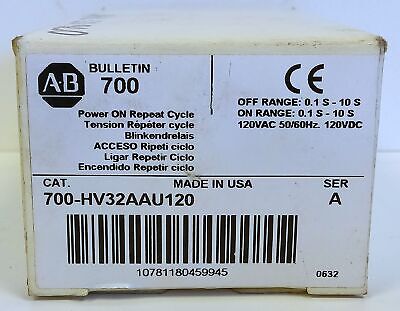 Allen-Bradley 700-HV32AAU120 120 V 10 A Adjustable On/Off Time Delay Relay