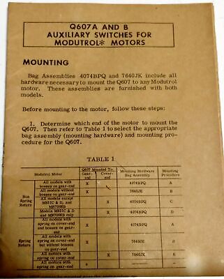 Honeywell Q607B-1083 Auxiliary Switch