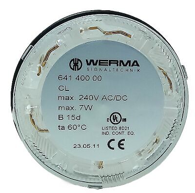 WERMA 641 400 00 12-240 V Clear/White Stacklight Lamp Holder w/ Bulb
