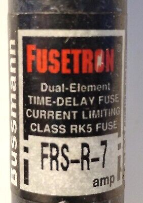 Bussmann FRS-R-7 600 V AC / 300 V DC 7 A Fusetron Time-Delay Fuses - Lot of 7