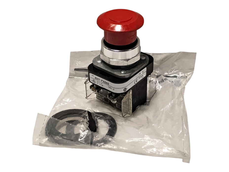 Allen-Bradley 800T-FX6A5 Ser T 600V AC/DC Push/Pull Red Mushroom Head Pushbutton