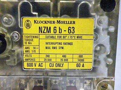 Klockner-Moeller NZM6B-63/ZM6A-50-800-NA Circuit Breaker