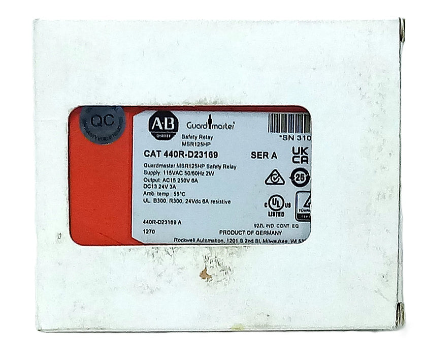 Allen-Bradley 440R-D23169 115 V AC Safety Relay w/ 250VAC/24VDC Output
