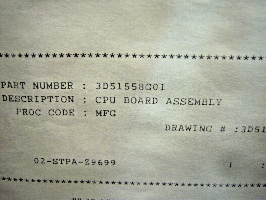 Omnibyte CPU Board OB68K 3D51558G01 SEALED