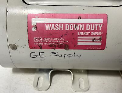 GE 5KC49UN0249A 115/230 V 1725 RPM 1 HP 1 PH 56C Frame TENV Washdown Duty Motor