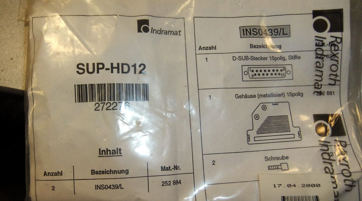 2 Rexroth INS0439/L Connectors SUP-HD12