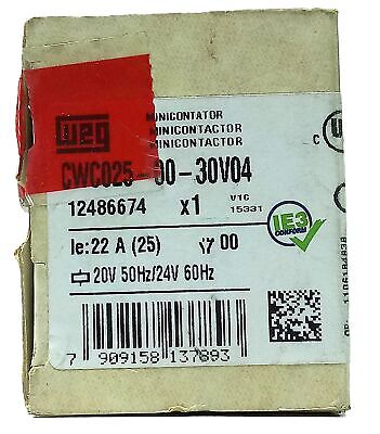 IDEC CWC025-00-30V04 22 A Miniature IEC Contactor w/ 24 V AC Coil