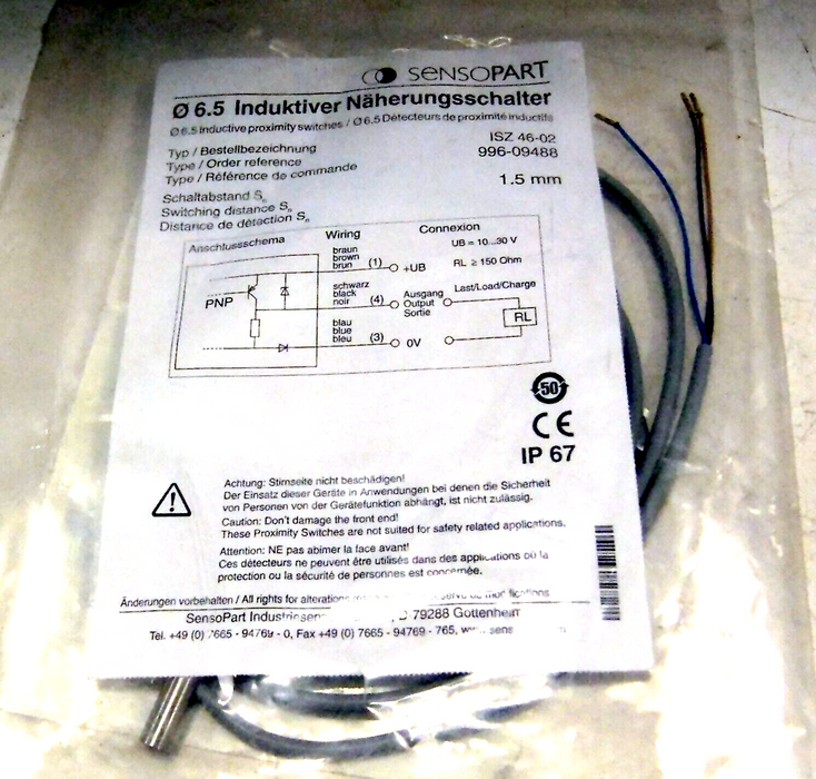 Sensopart Inductive Proximity Switch ISZ 46-02
