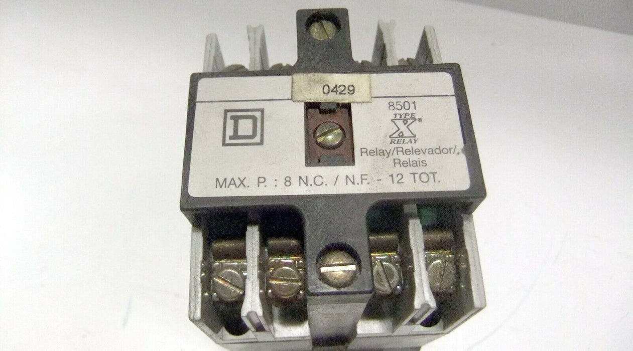 Square D Control Relay 8501XO40LV 480V 8NC