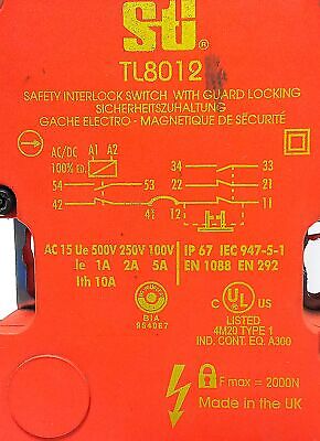 STI TL8012 AC15 IP67 Safety Interlock Switch w/ Guard Locking