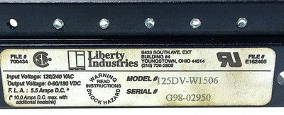 Liberty 125DV-W1506 Drive w/ 120/240 V AC Input 0-90/180 V DC 5.5 A Output