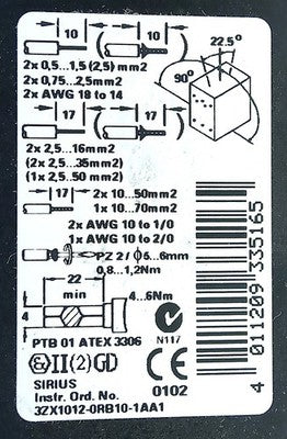 Siemens 3RB1046-1EB0 25-100 A Adjustable Overload Protection Relay