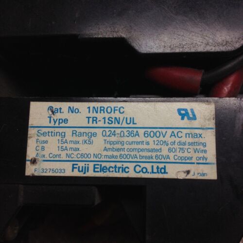 Fuji ELECTRIC 1RCOFOA THERMAL OVERLOAD RELAY