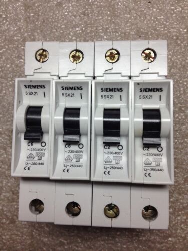 4 Siemens 5SXC6 AND 5SXC2 CIRCUIT BREAKERS