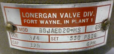 J.E. Lonergan BBJAED20-MS Relief Valve