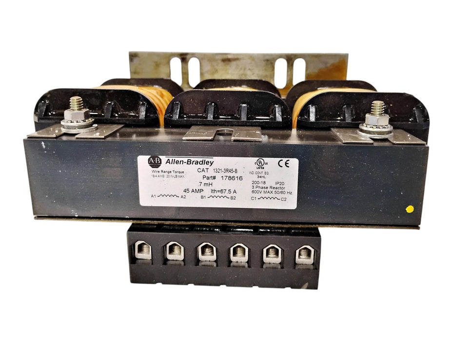 Allen-Bradley 1321-3R45-B 178616 45 A 0.7 mH 3-Phase Line Reactor