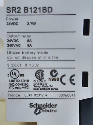Schneider Electric SR2B121BD PLC Input & Output Module with Display (No Battery
