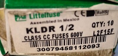 Littelfuse KLDR-1/2 600 V AC 0.5 A Current Limiting Time-Delay Fuses - Lot of 8