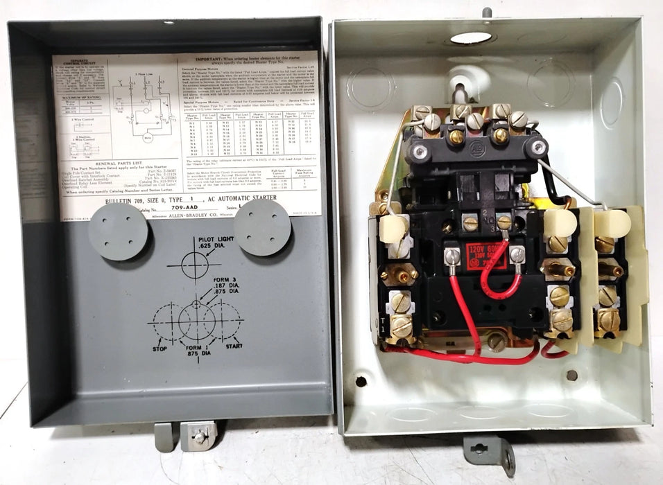 Allen-Bradley 709-AAD Size 0 Across the Line Starter w/ 709-AOD103