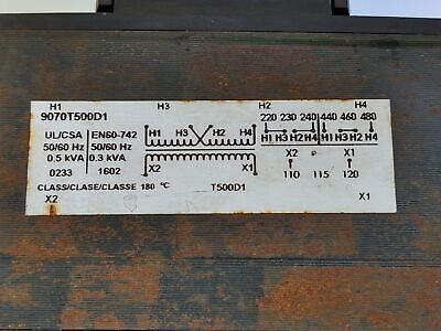 Square D 9070T500D1 Industrial Control Transformer