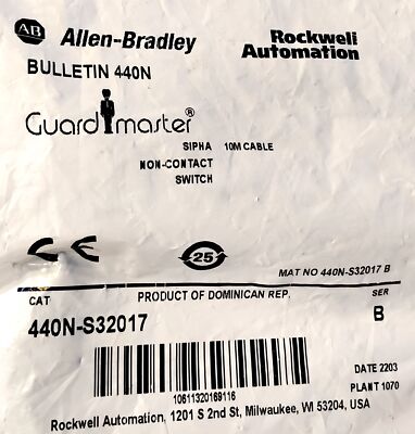 Allen-Bradley 440N-S32017 Guardmaster Sipha Non-Contact Safety Sensor & Actuator