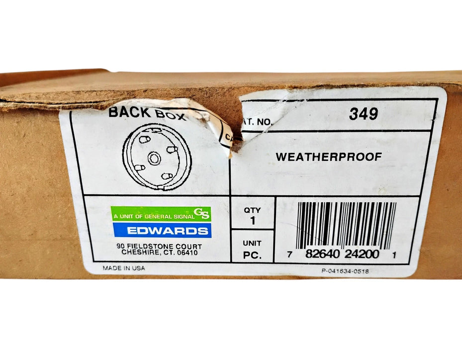 Edwards Signaling 349 Weatherproof Back Box