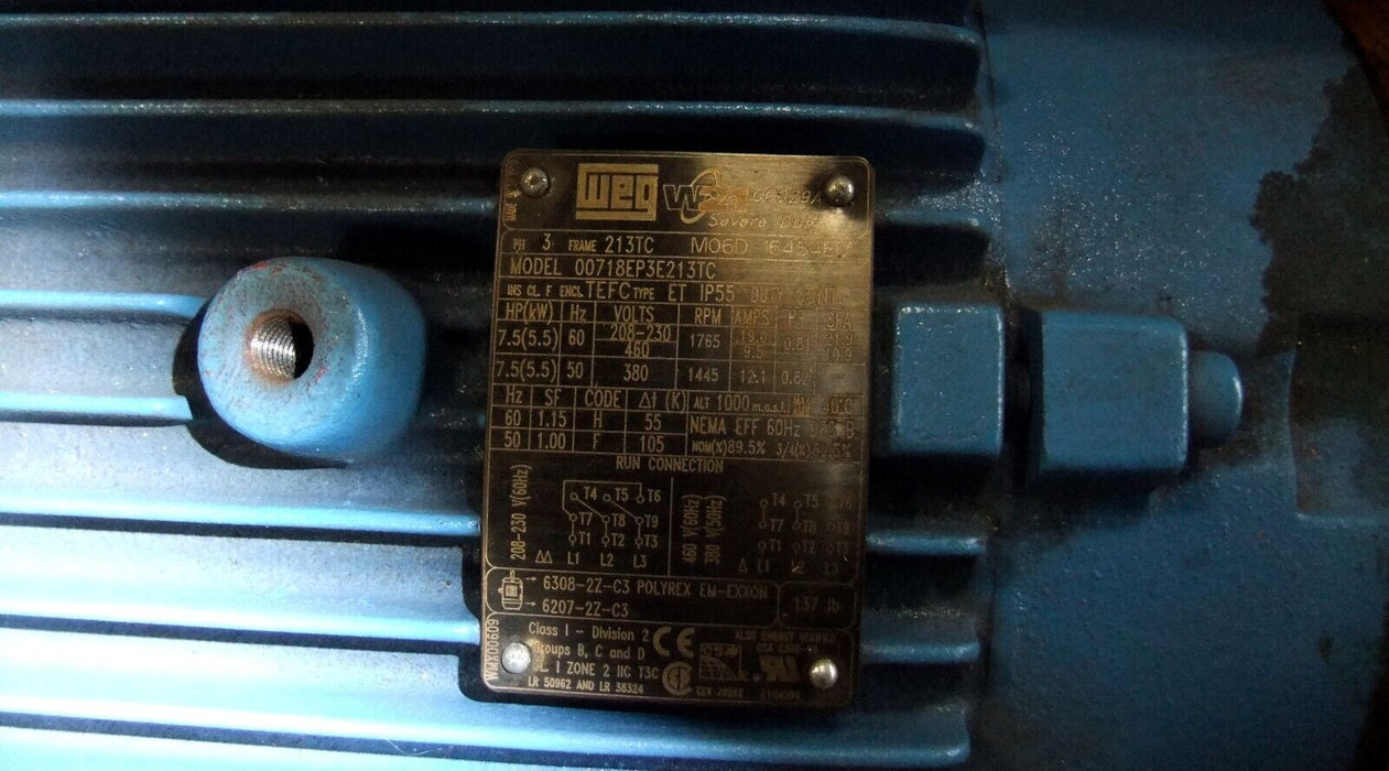 Weg General Purpose 7.5HP Motor 00718EP3E213TC