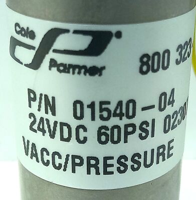 Cole Parmer 01540-04 24 V DC VAC-60 psi Solenoid Valve