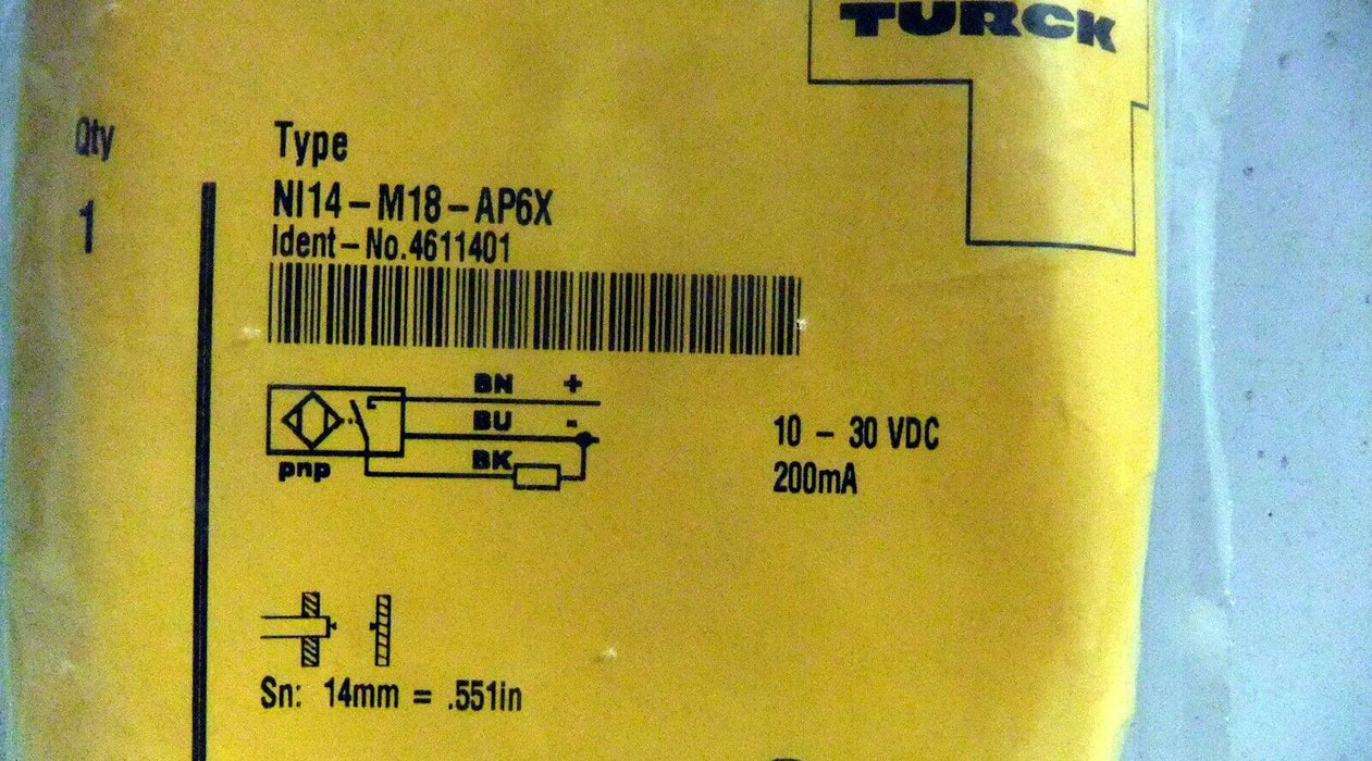 Turck NL14-M18-AP6X Inductive Sensor