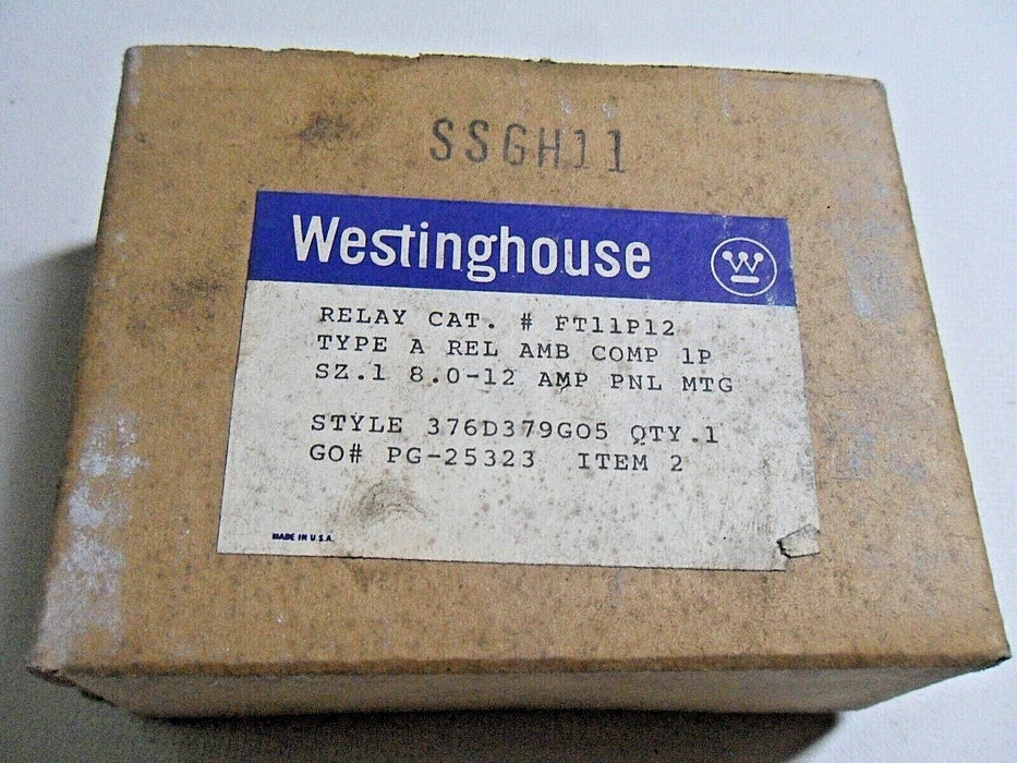 Westinghouse FT11P-12 Overload Relay