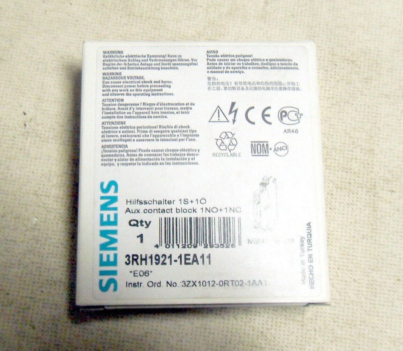 Siemens 3RH1921-1EA11 Auxiliary Contact